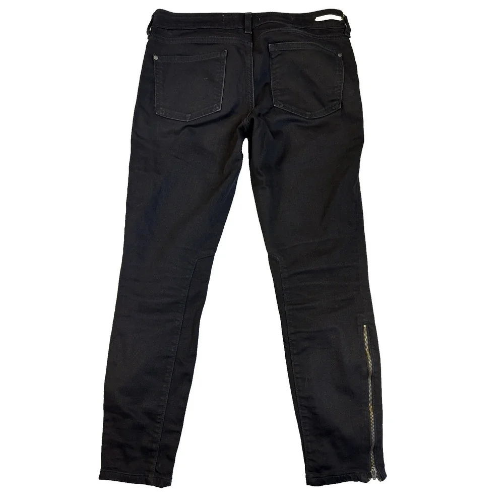 Pilcro And the Letterpress Womens 28 Black Zipper Ankle Pants Sexy Baddie Rocker